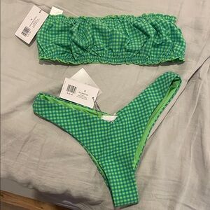 We Wore What NWT Neo Seersucker Bikini